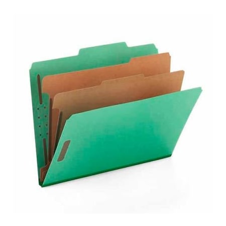 SMEAD Smead® Pressboard Classification Folders, Letter, Six-Section, Green, 10/Box 14033